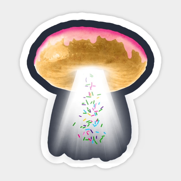 unidentified frying object Sticker by jerbing